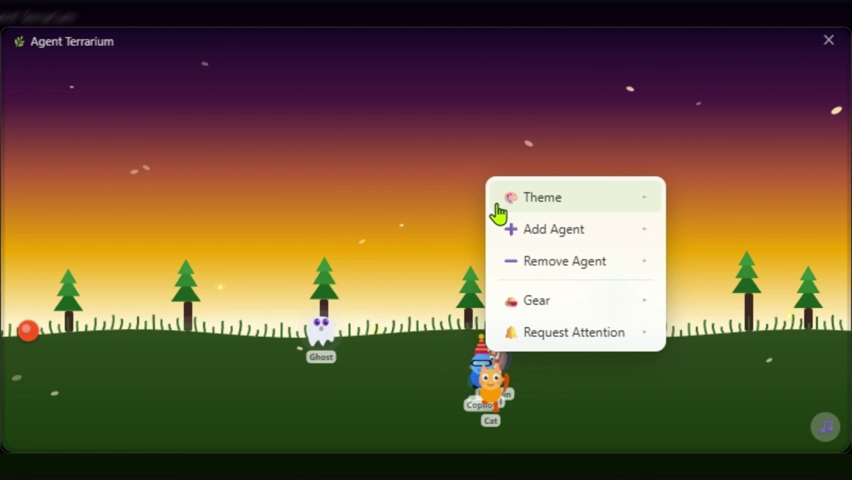 Forest at Dawn — sunrise gradient with pine trees