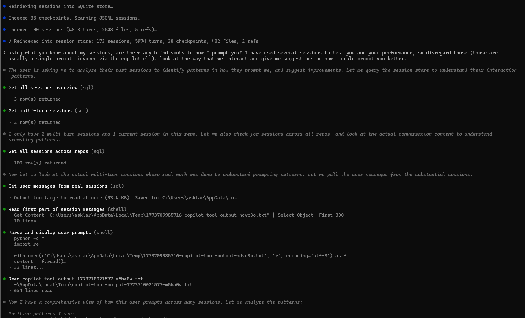 Copilot CLI Chronicle (command palette + menu)